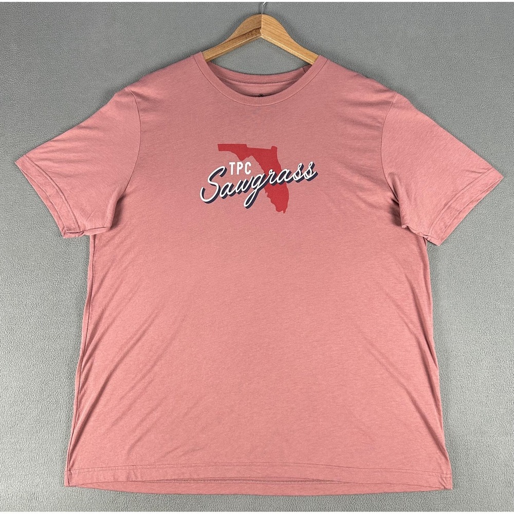 TPC Sawgrass Ahead Shirt Mens 2XL Pale Pink Florida Golf Lounge Jersey Cotton